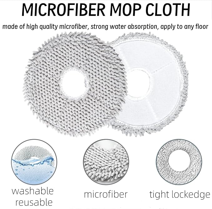 Dust Bags + Mop Pads + Roller Brush for Xiaomi X20 +, X10 +, for Dreame L10s Ultra, L10 Ultra, L20 Ultra Robot Vacuums Replacement Parts Vacuum Bag Mop Cloth Brush Set Accessories Kit