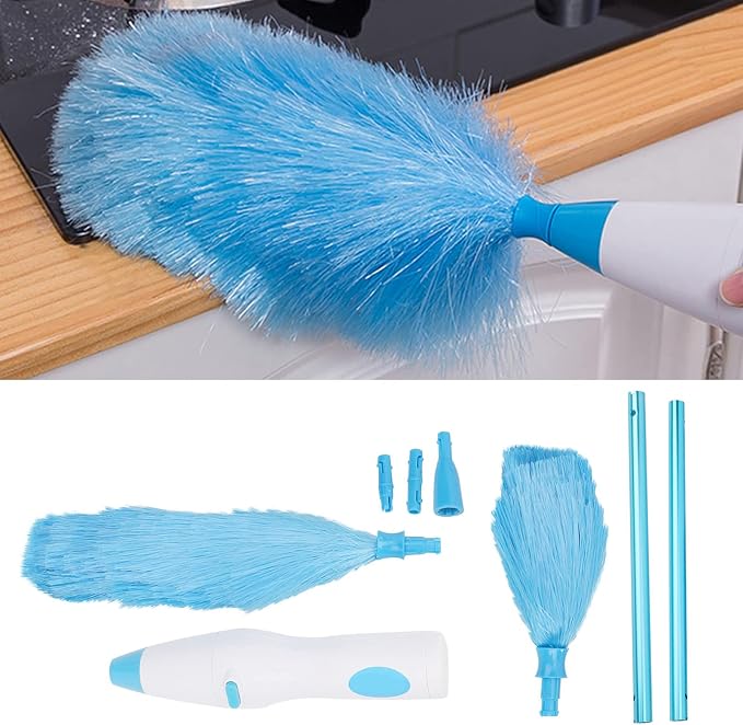 Acouto 180 Bendable Electric Duster Window Blinds Furniture Cleaning Tool Electric Duster for Home Cleaning Dusters Spin Battery Operated Electrical that Runs by Batteries