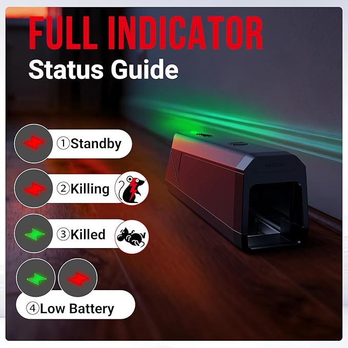 Electric Mouse Trap Zapper Indoor for Home Electronic Mouse Trap High Voltage 2 Pack Mice Trap Indoors Kitchen Office Garage