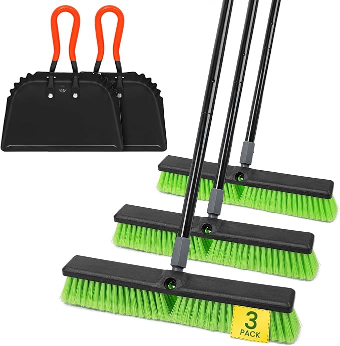 Dust pan and 18" Push Broom