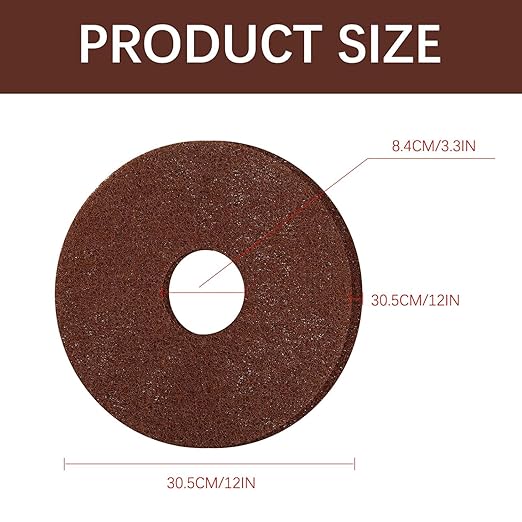 2 Pack Commercial Floor Scrubber Pad for Oreck ORB550MC Orbiter Floor Machine,12" Brown Scrubbing Disk for Deep Cleaning and Stripping Hard Floors,437049 Scouring Brush with Silicon Carbide Grit