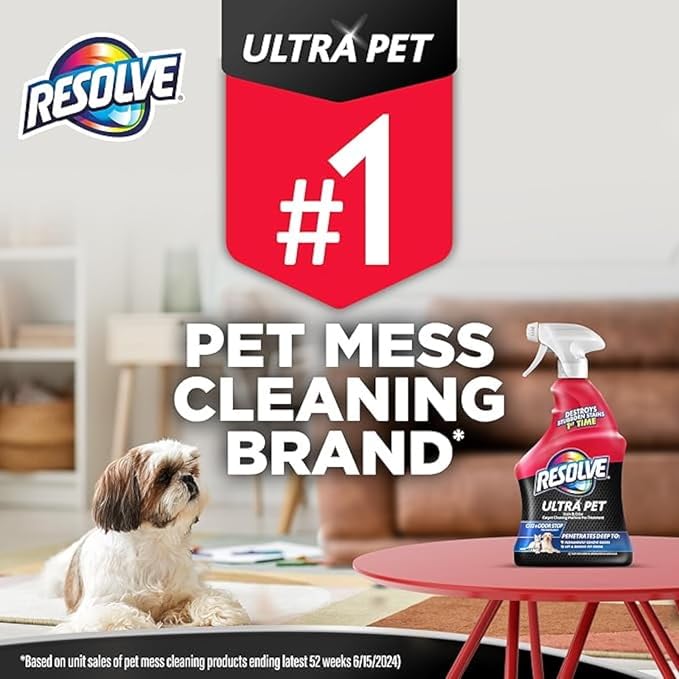 Resolve Ultra Stain and Odor Remover for Cat, Dog and Pets, 32 Fl Oz bundled with Microfiber Cloth