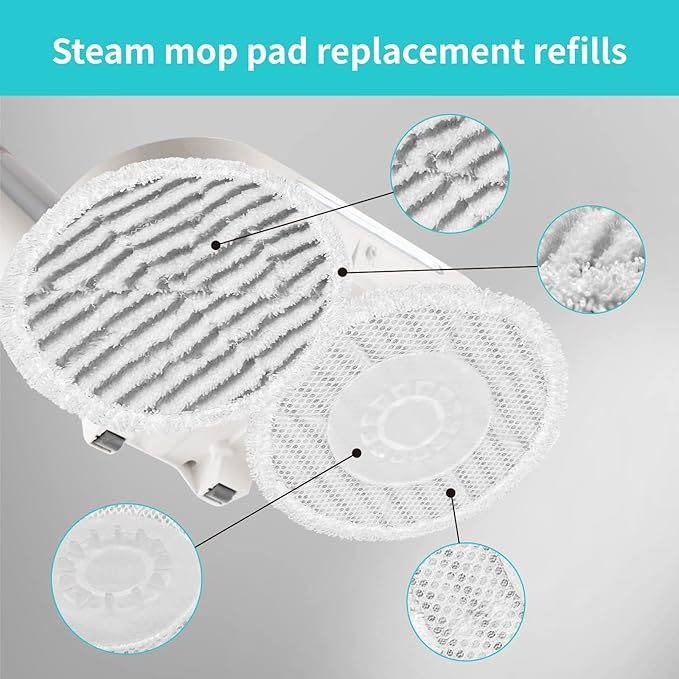 2 Count Upgraded Steam Scrub Brush Head + 4 Pack Steam Mop Replacement Pads for Shark Steam and Scrub Mop S8201 S8001 S7201 S7000 Series