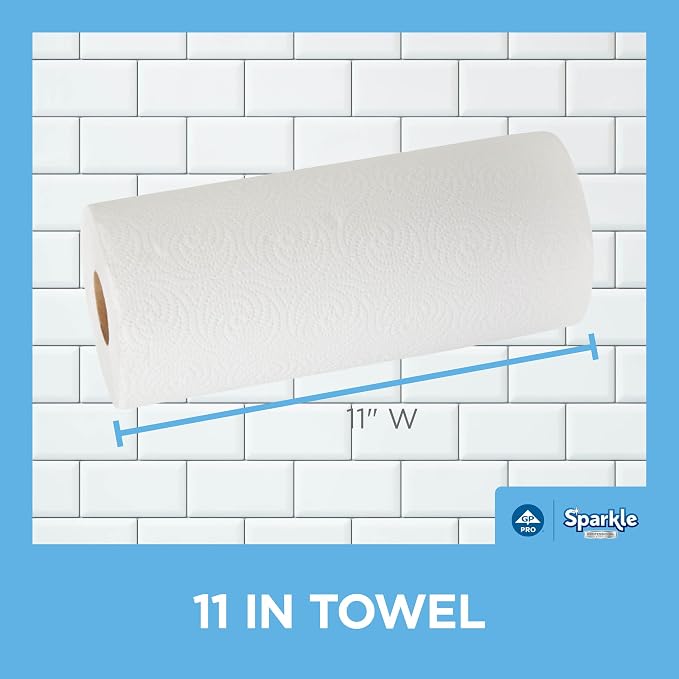 Georgia-Pacific Sparkle 2-Ply Perforated Roll Paper Towels by GP PRO (Georgia-Pacific), White, 2717714, 85 Sheets Per Roll, 15 Rolls Per Case