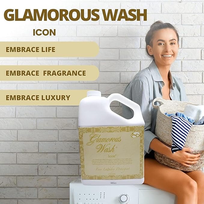 Worldwide Nutrition Bundle: Tyler Candle Company Glamorous Wash Icon Scent Laundry Liquid Detergent - Luxury Liquid Laundry Detergent - 3.78L (1Gal) Container and Multi-Purpose Key Chain