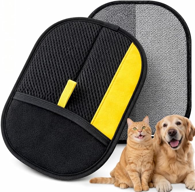 Electrostatic Pet Hair Removal Gloves Cats Dogs 2026 New Washable Reusable Non-lrritating to Pet Skin Deshedding Grooming Mitt Hair Remover for Couch Furniture Carpet Car Seat Clothing Home