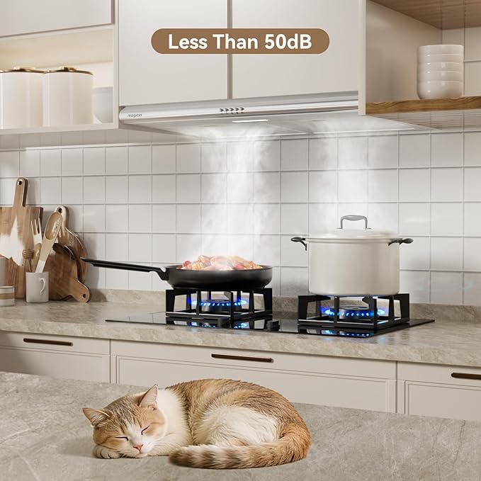 30inch Under Cabinet Range Hood Stainless Steel Vent Hood With 3 Speed Exhaust Fan, Ducted And Ductless Convertible, LED Bright Light Bulb and Charcoal Filter