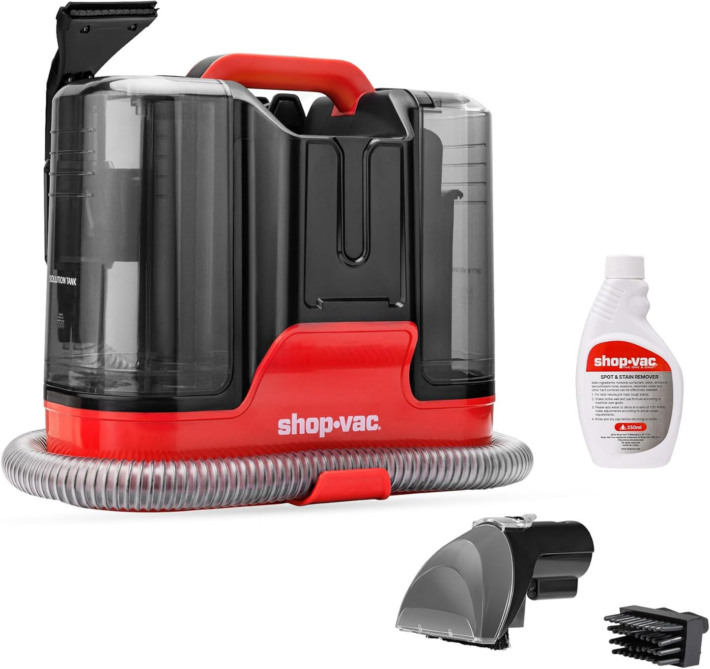 Shop-Vac Portable Carpet and Upholstery Cleaner Machine, Powerful Spot Cleaner for Pet Stains, Sofa, Rug, Mattress, Curtain and Window, Lightweight with One Cleaner Solutions