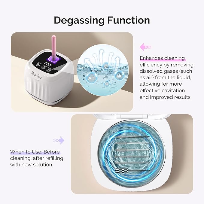 MelodySusie 2 in 1 Nail Tool Cleaning Machine, 3 Timers Mode for Nail Drill Bits, Nail Art Brush, Nail Clipper, Jewelry Cleaning, Salon & Home Use, White,DL-160