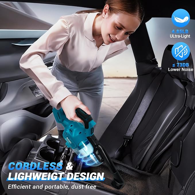 Cordless Vacuum Compatible with Makita 18V Battery, Handheld Vacuum Cleaner for Home Car Hardwood Floor Carpet, Portable Shop Vacuum with Washable HEPA Filter(Tool Only)
