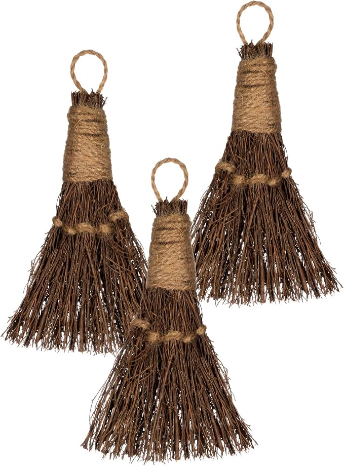 Cinnamon Broom - Cinnamon Scented 6in (3 Pack) Mini Broomsticks - Decorative Broom for Door Protection