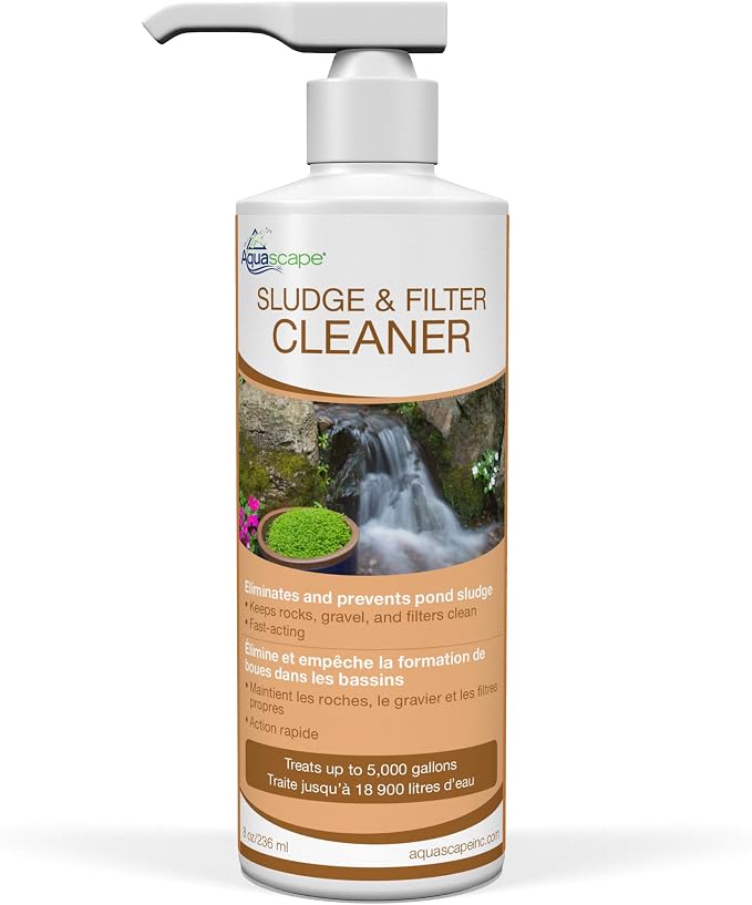 Aquascape 98889 Sludge & Filter Cleaner Water Treatment for Pond and Water Features, 8-Ounce Bottle