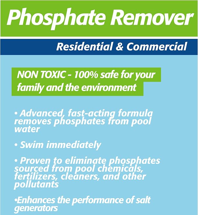 Pool Mate 1-Quart 4-Pack Premium Phosphate Remover Pool, Made in USA