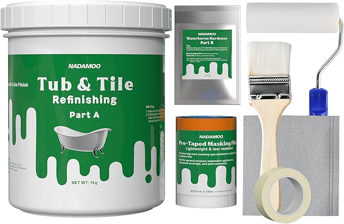 NADAMOO Tub and Tile Repair Kit and Refinishing Paint Kit White