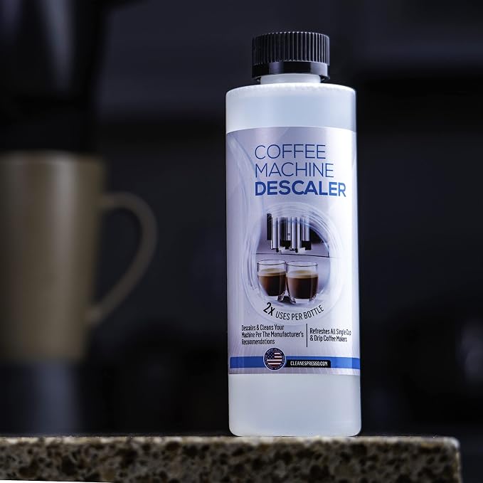 FreshFlow Keurig Compatible Descaling Solution (1 Bottle, 2 Uses Plus 2 Filters) - Universal Descaler Cleaner Concentrate Kit For All 1.0 & 2.0 K-Cup Pod Machines and Espresso Machines