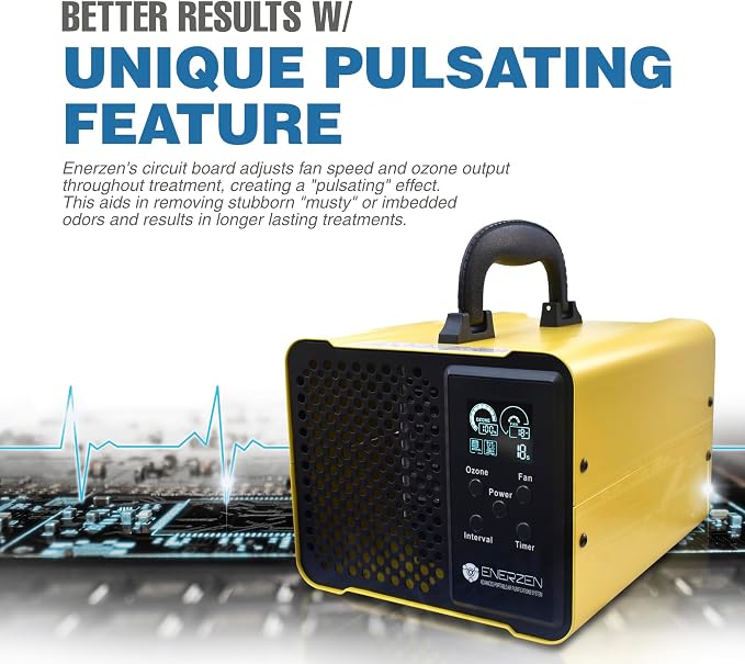 Enerzen O-922D - Digital Ozone Generator for Eliminating Odors - O3 Machine Air Ionizer Deodorizer with Adjustable Settings for Any Room Size