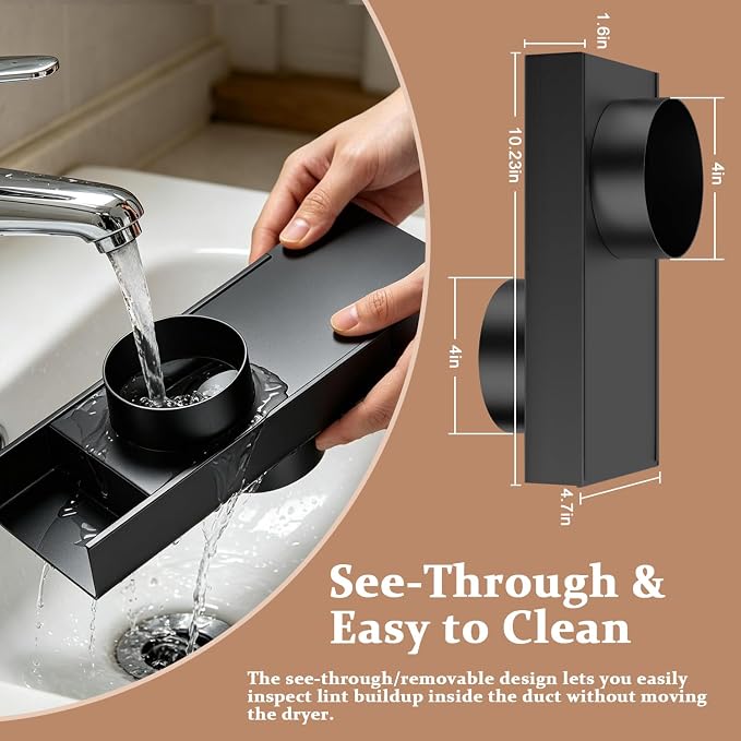 Periscope Dryer Vent, 0-5" Telescoping Dryer Vent Stainless Steel Adjustable Tight Space Low Profile Dryer Vent Connector Kit Flat Exhaust Duct Hose Close to the Wall Space-saving Replacement Vents