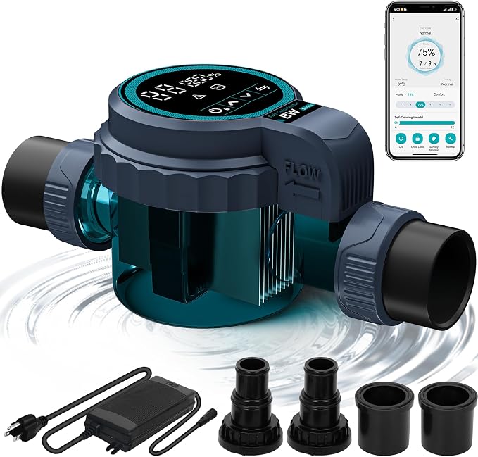 Smart Saltwater Chlorinator System for Above Ground Pool, Up to 10,500 Gallons Pool, Built-in Wi-Fi & App Remote Control, Salt Chlorine Generating System with Smart Digital Panel
