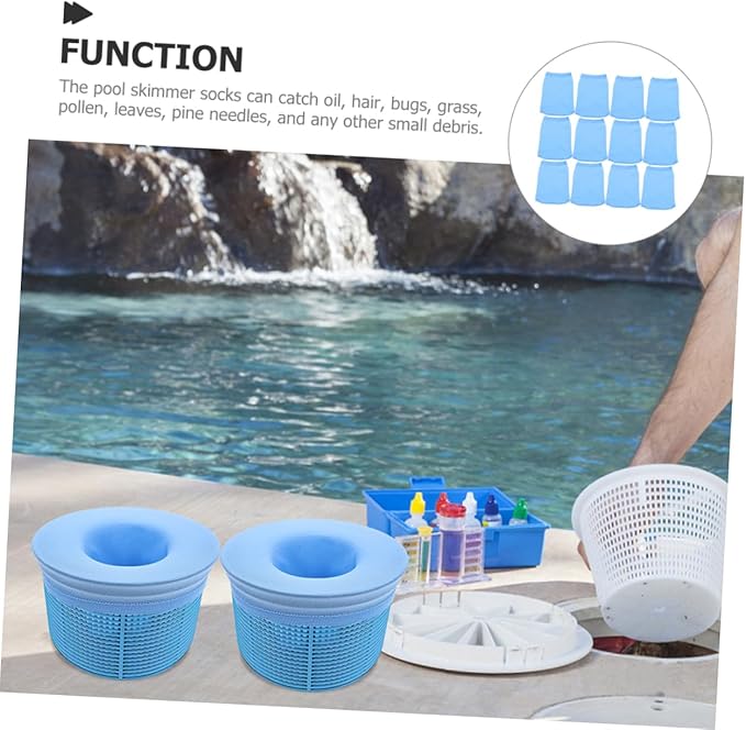 GALPADA 125pcs Pool Skimmer Socks Fine Mesh Cleaning Bags for Swimming Pool Debris Capture
