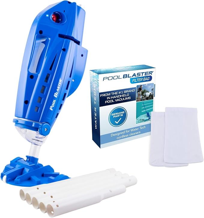 POOL BLASTER Millennium Cordless Pool Vacuum with Microfilter Bag, Strong Suction Handheld Rechargeable Swimming Pool Cleaner for Above Ground and Inground Pools, Hoseless Design