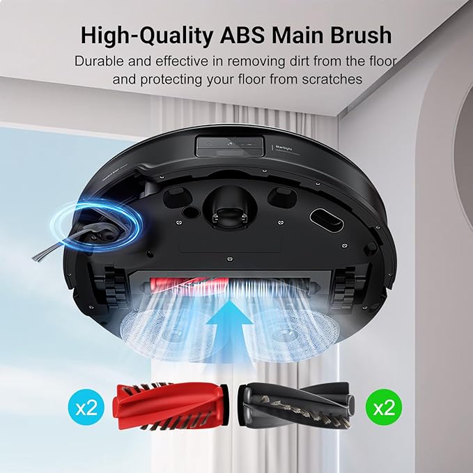 Replacement Kit for Roborock Saros 10R/Saros 20/Qrevo CurvX/G20s Ultra Robot Vacuum, 4 Main Brushes, 4 Filters, 6 Mop Pads, 6 Dust Bags & Scented Tablets, 6 Side Brushes, 1 Cleaning Brush