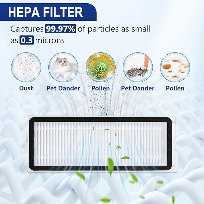 34 PCS Qrevo S5V Replacement Accessories Compatible with Roborock Qrevo Curv/S5X/Edge/Edge S5A/Qrevo S5V Robot Vacuum, 2 Mainbrush, 6 Scent Tablets,4 HEPA Filters, 6 Dust Bags,6 Mop Pads, 6 Side Brush
