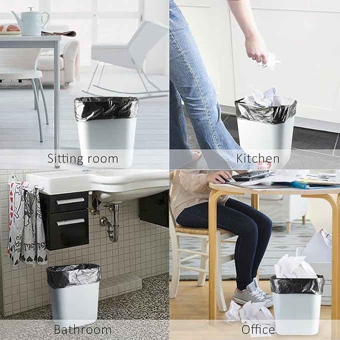 1.2 Gallon 120 Counts Small Trash Bags Garbage Bags, Bathroom Trash Can Bin Liners, Small Plastic Bags for home office kitchen, fit 5-6 Liter, 0.8-1.6 and 1-1.5 Gal, Black
