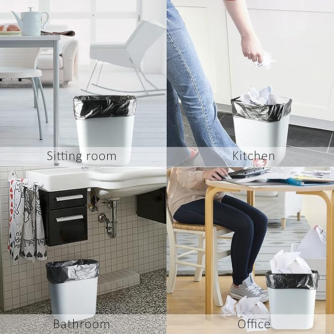 Teivio 1 Gallon(Fit 1-1.2 Gal) 260 Counts Strong Trash Bags 1 Gallon 1.2 Gallon Garbage Bags, Bin Liners, for home office kitchen (Black)