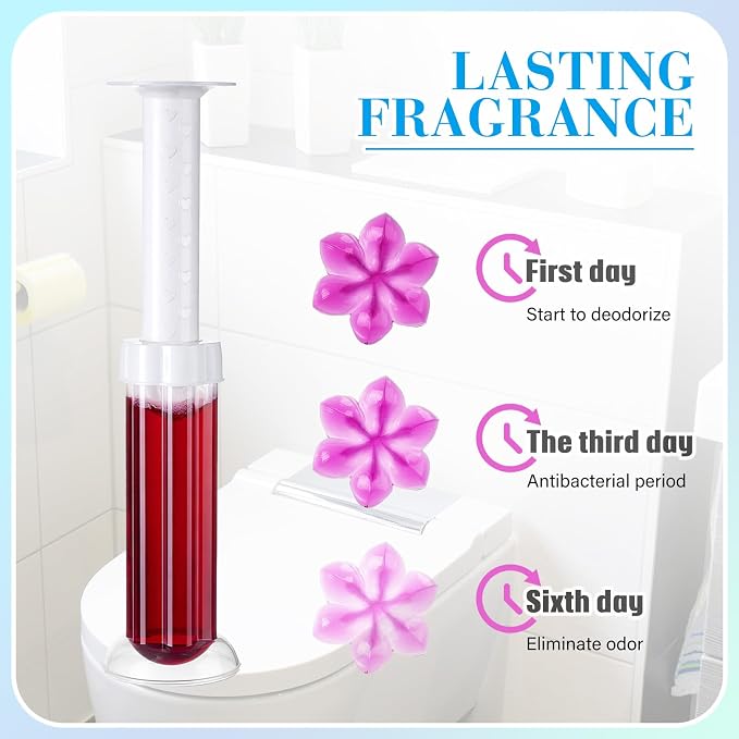 3Pcs Toilet Gels 42 Count 3 Kinds Flower Stamp Bowl Gel Scent Toilet Stain Removal Cleaner Air Freshener Flower Stamps Pack for Bathtubs Bathroom
