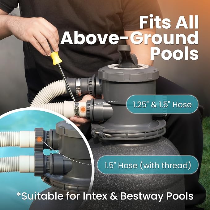 10in Sand Filter Pump for Above Ground Pool, 1/2 HP 2500 GPH Pool Pumps Above Ground for Pools up to 11,000 Gallons, Pool Sand Filter with 6-Way Valve, Efficient Filtration