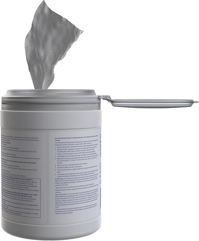 Oxivir Diversey 1 Disinfectant Wipes, AHP Hydrogen Peroxide Cleaner, Multi-Surface Cleaner for Home & Commercial Use, Small Wipes, 160 Count Canister, Case of 12