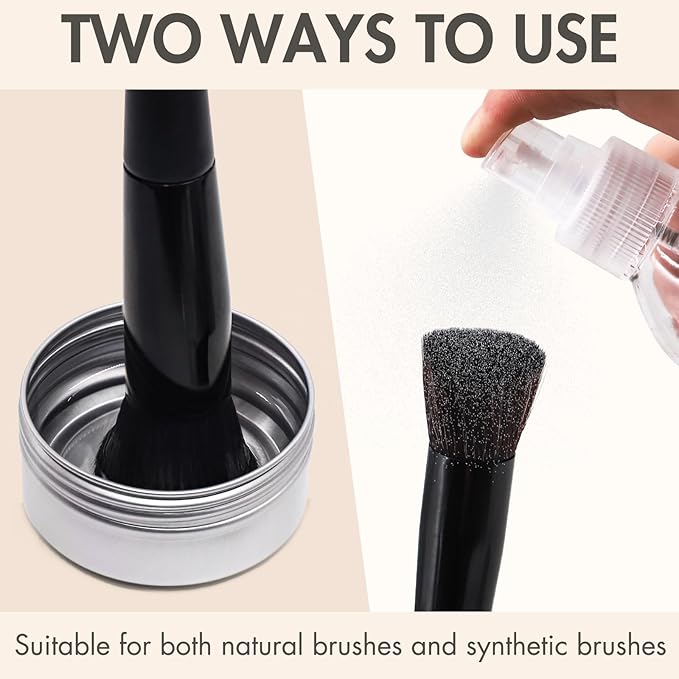 Makeup Brush Cleaner, Easily Remove Stubborn Makeup, Dirt & Impurities from Makeup Brushes, Rinse-Free & Quick Drying & Vegan & Cruelty-Free(250ml/8.45 fl oz)