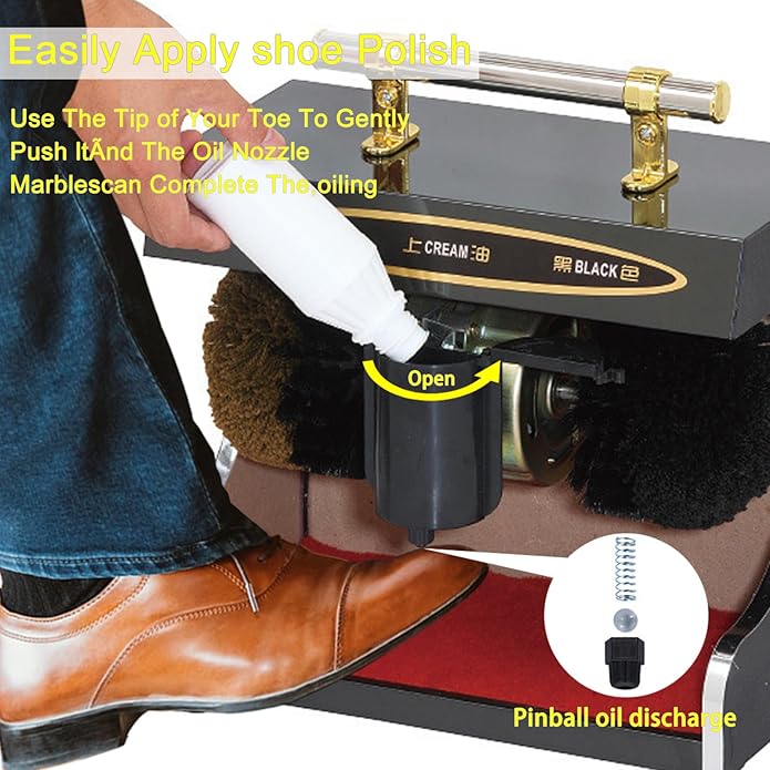 Sangeuhhlk Electric Shoe Buffer, Shoe Polisher Automatic Stainless Steel Dust Removal Polishing Clean Kit for Home Hotel Bank