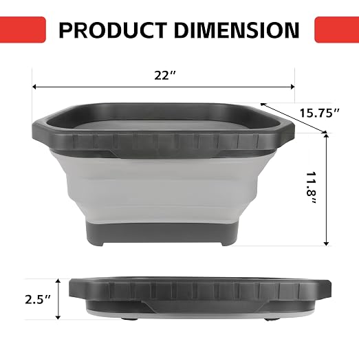 MaxWorks 51241 Collapsible Silicone Bucket – 5.3 Gallon (20L) Capacity - Foldable Portable Water Pail for Camping, Fishing, Gardening, and House Cleaning - Space Saving Design - 2 Pack