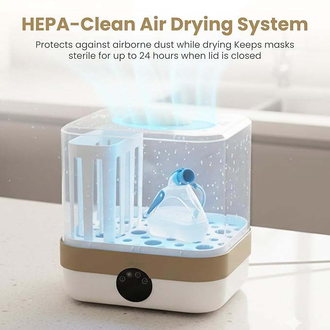 Cleaner and Sanitizing Machine, Cleaning Machine for Masks & Bottles, Deep Machine Cleaner with Hose Brush Kit, Steam Cleaning & HEPA Air Drying System