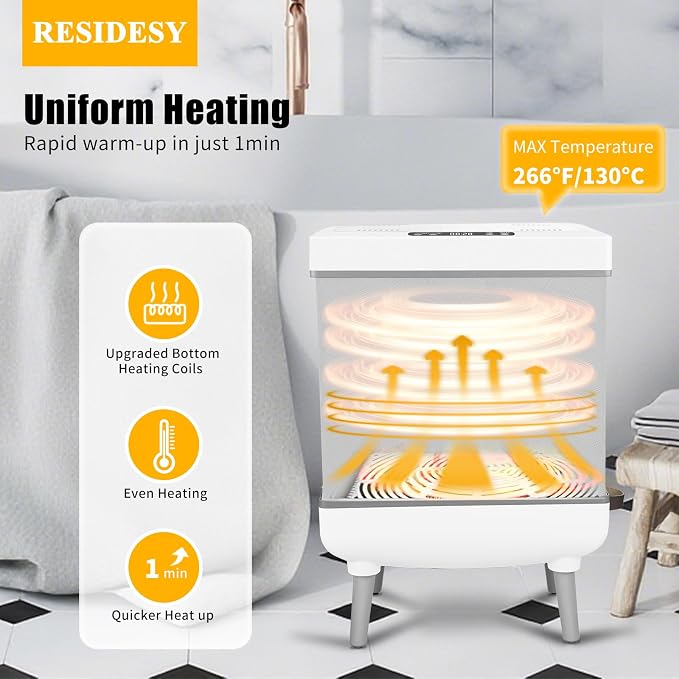 Large Towel Warmer Bucket, 20L Electric Hot Towel Warmer for Bathroom, Spa, Salon, Luxury Freestanding Towel Heater with Timer, Delay Start & 3 Temp Settings (35L-A)