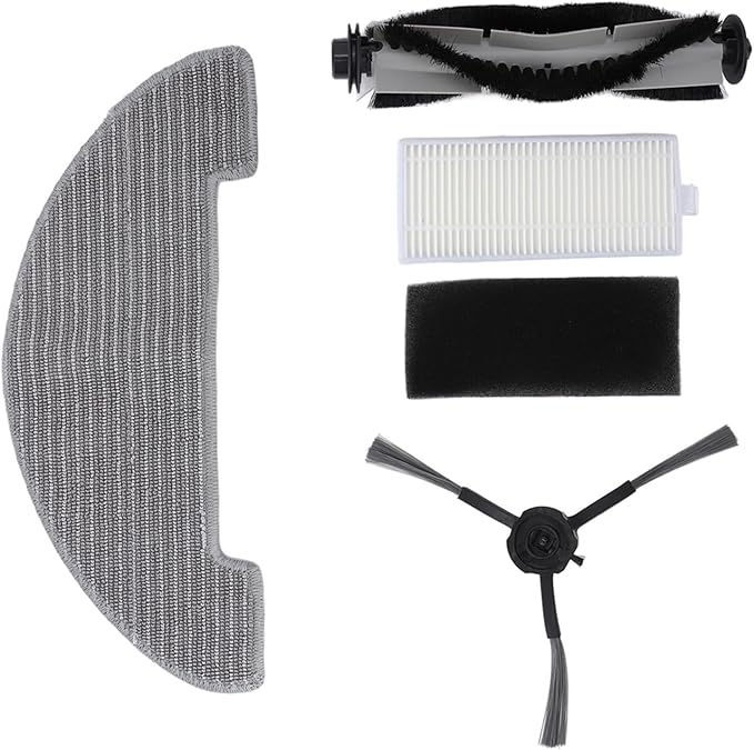 Robot Vacuum Cleaner Replacement Accessories for Nimble T7 T8, Including Main Brush Side Brush Filter Mop Cloth Set