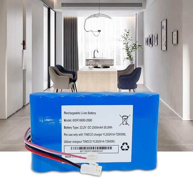 Battery Replacment for Tineco FW020100US, FW15M-01, HF10E-01, iFLOOR IPX4, iFloor Wet Dry Vacuum,PN:Tineco 61SR18650-2200, 6ICNMR19-66, 6IRS18650, 6ISR18650-2500