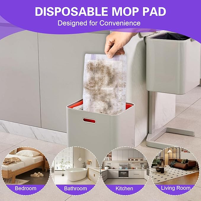Mop Pads Refills Compatible with WetJet Mop, Disposable Mop Pads for Hardwood Floors, Tile, Laminate & Multi-Surface Cleaning, 200 Pack