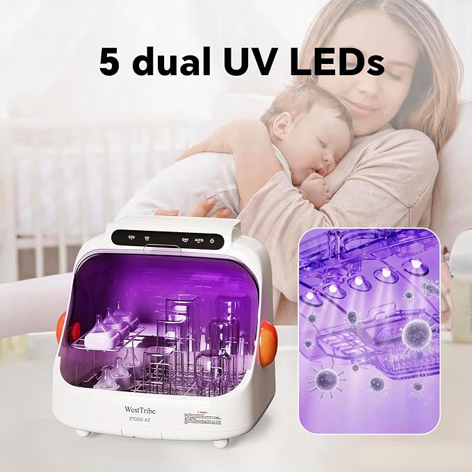 Baby Bottle Sterilizer and Dryer – UV Light Sterilizer 20L, cpap sterilizer Cleaning Machine.Hot Air Drying, UV Sanitizer Box Suitable for toothbrushes, Keys, and Everyday Household Items.