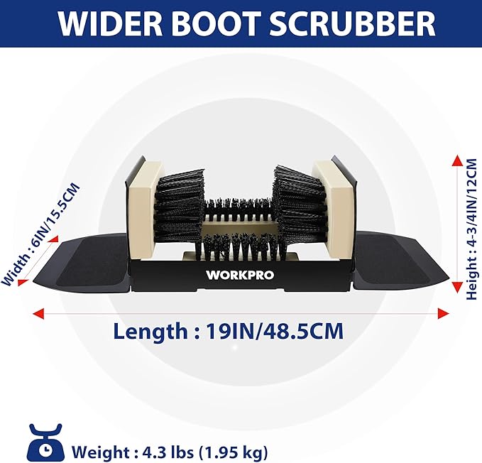 WORKPRO Boot Brush Scraper Extra Wide, Shoe Cleaner Brush, Boot Scrubber, Heavy Duty Boot Cleaning Brush Outdoor