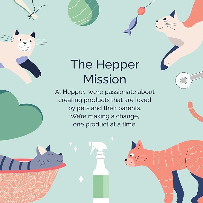 Hepper Advanced Bio-Enzyme Pet Stain & Odor Eliminator Spray - Smell, Stain & Urine Remover for Cats, Dogs & Other Animals - 32oz Spray Safe for the Home - Neutral