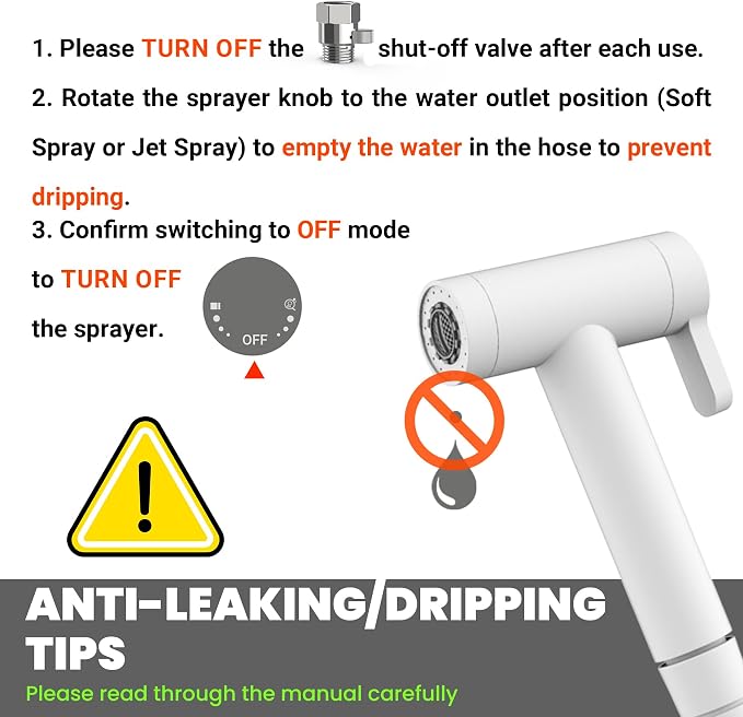 RV Bidet Sprayer – All Metal, RV Handheld Bidet with Water Hose & RV Fitting, Wall-Mount Toilet Sprayer for Motorhomes, Fifth Wheels, Trailers & Campers Toilet (WallMount)