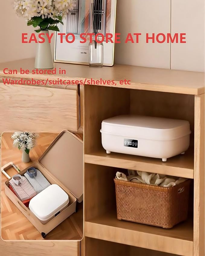 Portable Clothes Dryer with Remote Control, Foldable Mini Dry Cabinet, Fast Drying & Quiet Operation, Suitable for Small Spaces, Apartments, RVs, Dormitories and Travel