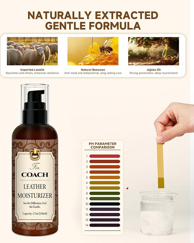 Leather Moisturizer Conditioner Kit for Coach, Hydrating Care | Deeply Nourishes and Moisturizes, Prevents Cracking, Restores Shine, Extends Lifespan of Bags, Suitable for Coach Leather