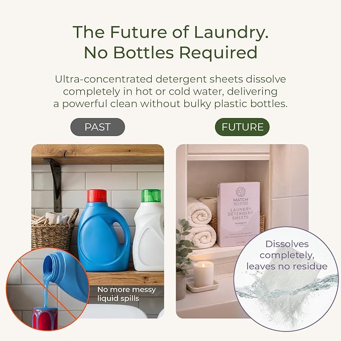 Laundry Detergent Sheets – 90 Pre-Measured Loads, Dissolves Completely – Plastic-Free, Biodegradable & Skin-Friendly Formula – Machine-Ready & Travel Friendly – Fragrance-Free