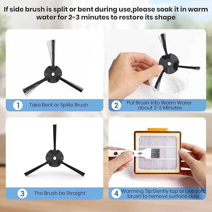 Replacement Parts Compatible with Shark UR2360S UR2360 UR2360EEUS Ultra Robot Vacuum Cleaner,Main Brush,HEPA Filter,6 Side Brush,20 Pack Accessories kit