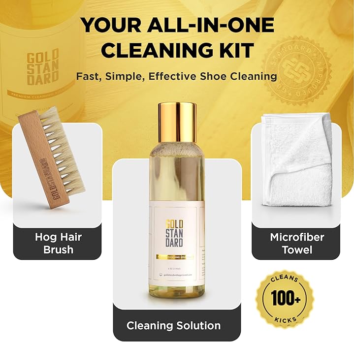 Gold Standard Premium Shoe Cleaning Kit - Sneaker Cleaning Kit for Tennis, Leather, Canvas White Shoe Cleaner Sneakers Kit