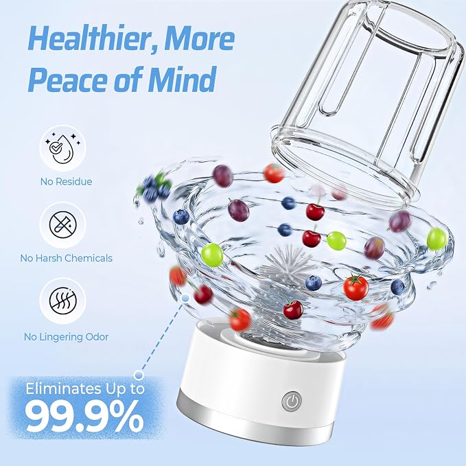 Electric Fruit Cleaner Spinner Machine with OH-ion Purification Technology, Suitable for Small Fruits Such as Blueberries, Cherry Tomatoes, and Raspberries