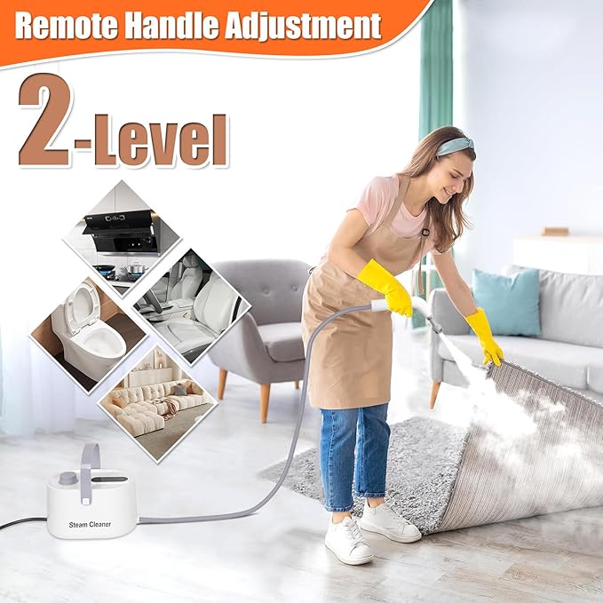 10-in-1 Multipurpose Steam Cleaner, Handheld Steamer for Cleaning Home & Auto Car, High Pressure Steam Cleaner for Grill Floor Window Upholstery Kitchen Bathroom - 1200W, Portable, Fast-Heating, Blue
